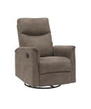 Sillón Relax Manual Giratorio y Balancín - Tejido Antimanchas Arena y Marrón