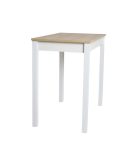 Mesa de Cocina Alta sin Cajón - Madera de Haya y Metal Blanco, Tapa Color Amazonas