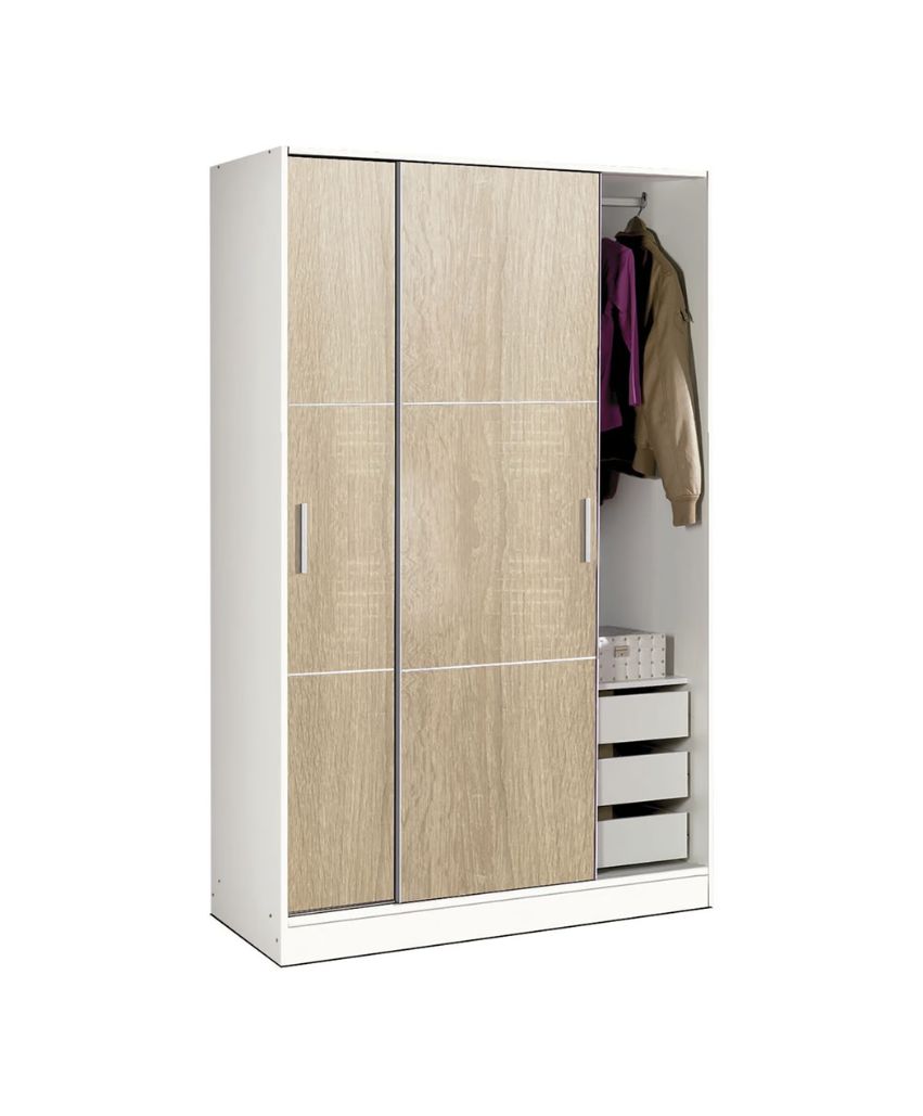 Armario Juvenil de Puertas Correderas con Cajonera Interior
