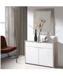 Entradita Minimalista con Consola y Espejo - Blanco-Pizarra y Cambrian-Blanco