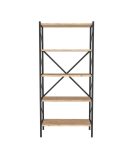 Estantería de Madera con Estructura Metálica - Negro-Safir