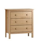 Cómoda de Madera de Pino con 3 Cajones - Blanco Lavado o Miel Roble