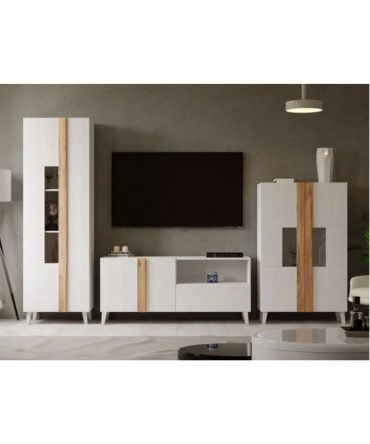 Mueble de Salón Blanco/Roble - Elegancia y Funcionalidad