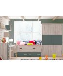Dormitorio Juvenil Completo Artic/Verde