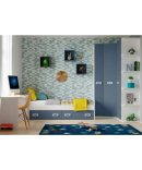 Dormitorio Juvenil Completo Blanco/Azul