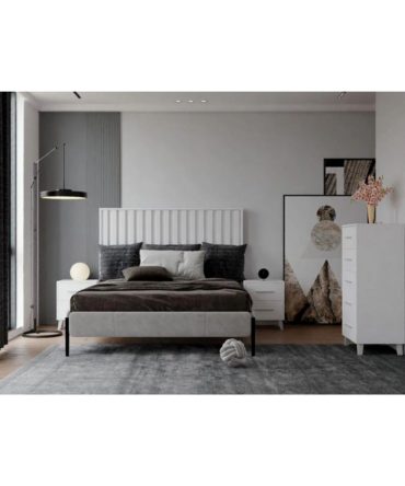 Dormitorio de Matrimonio Blanco/Plata - Elegancia y Funcionalidad