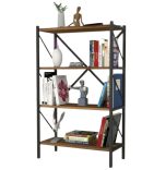 Estantería con Cuatro Baldas de Madera – Negro-Safir
