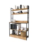 Estantería para Cocina con Estantes de Madera – Safir-Negro