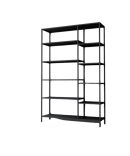 Estantería con Estructura de Metal y 10 Estantes Fijos - Negro o Crema