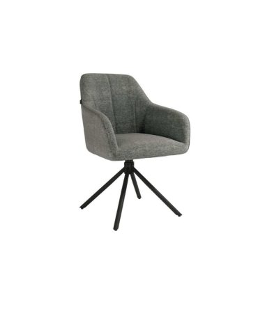 Silla Giratoria 180º con Respaldo y Asiento Tapizado - Patas Metálicas Negras