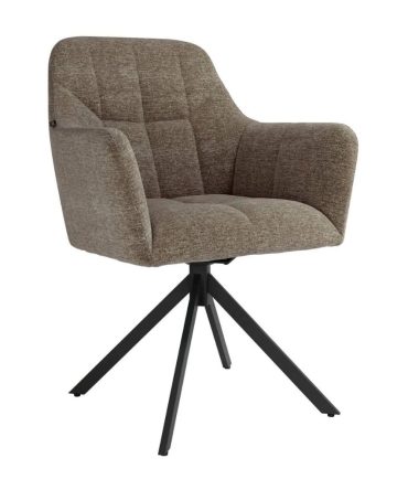 Silla Giratoria 180º con Respaldo y Asiento Tapizado - Patas Metálicas Negras