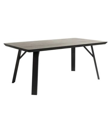 Mesa rectangular de comedor fija con estructura metálica negra y sobre en MDF biselado de 22 mm en acabado diseño piedras – varias medidas y colores