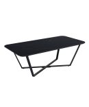 Mesa de Centro Rectangular 60x120 cm con Pata Metálica Negra y Sobre MDF Diseño Piedras