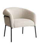 Butaca Tapizada Color Jaspe con Estructura Metálica Negra – 71x71x70 cm