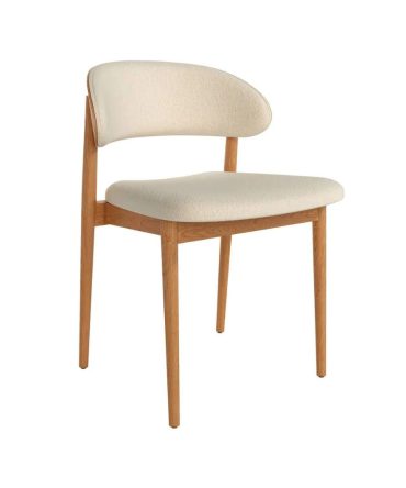 Silla de Comedor de Madera con Asiento Tapizado – Roble Natural o Negro