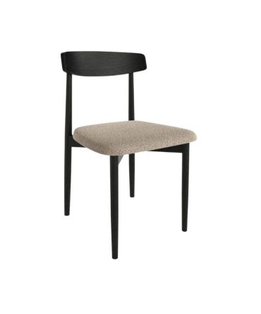 Silla de Madera con Asiento Tapizado - Roble Natural o Negro