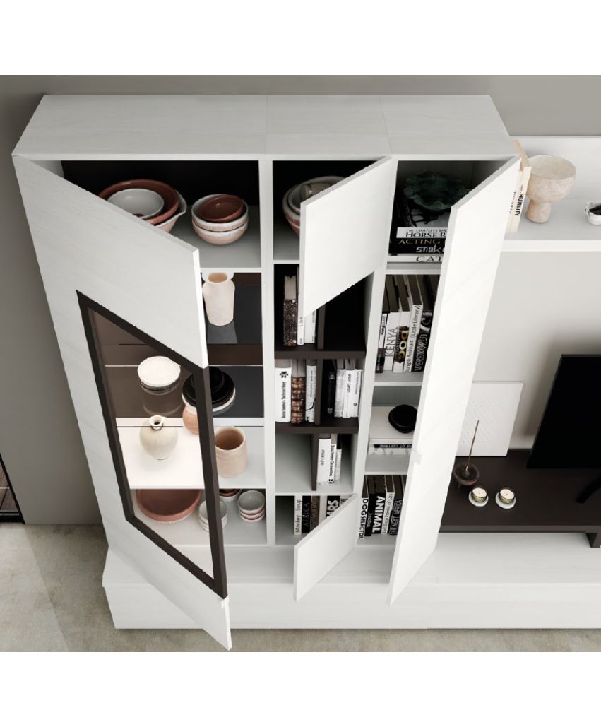Composición de Comedor Moderna en Polar y Ébano