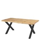 Mesa de Madera Rústica con Patas Metálicas Negras 140cm