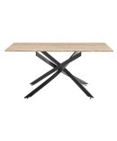 Mesa de Comedor de Madera Moderna y Elegante con Tapa Cambrian y Patas Metálicas Negras