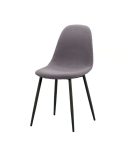 Silla Tapizada Moderna y Elegante con Pata Metálica Negra - Gris o Visón