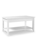 Mesa de Centro de Madera Maciza y MDF Lacado - Blanco Abierto.
