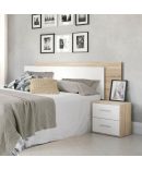 Dormitorio Moderno con Cabezal y 2 Mesitas en Cambrian-Blanco
