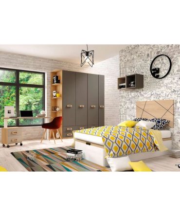 Dormitorio Juvenil  Roble/Grafito