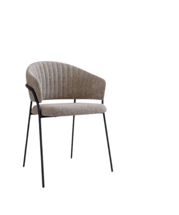 Silla Tapizada con Patas Metálicas Negras