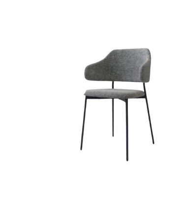 Silla Tapizada con Patas Metálicas Negras