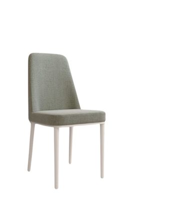 Silla Tapizada con Patas Metálicas Marfil