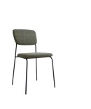 Silla Tapizada con Patas Metálicas Negras