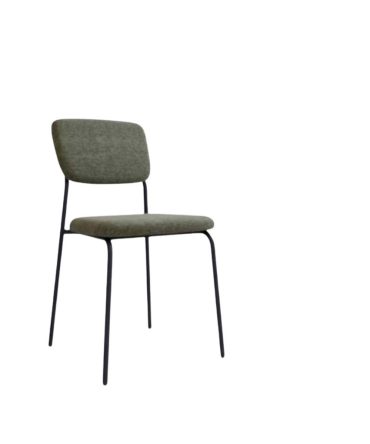 Silla Tapizada con Patas Metálicas Negras