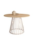 Mesa de Comedor Fija con Sobre Biselado de 25 mm en Madera de Roble - 120 x 76 cm