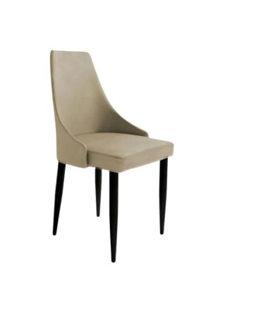 Silla Tapizada con Respaldo y Patas Metálicas Negras - Diferentes Colores