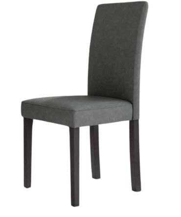 Silla Tapizada con Respaldo y Patas de Madera Negras - Disponible en Dos Colores