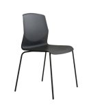 Silla de Oficina de Polipropileno con Patas Metálicas Negras - 3 Colores Disponibles