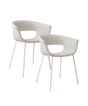 Silla Tapizada con Respaldo y Patas Metálicas - Diferentes Colores