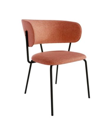 Silla Tapizada con Respaldo y Patas Metálicas Negras - Diferentes Colores