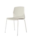Silla de Oficina de Polipropileno con Patas Metálicas Blancas - Disponible en 3 Colores