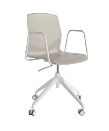 Silla Giratoria con Ruedas y Patas de Nylon - Respaldo y Asiento de Polipropileno