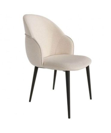 Silla Tapizada con Respaldo y Patas Metálicas Negras - Diferentes Colores