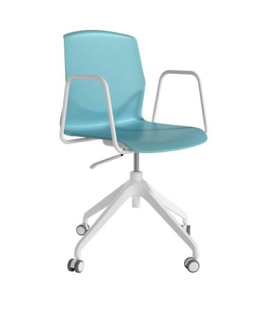 Silla Giratoria con Ruedas y Patas de Nylon - Respaldo y Asiento de Polipropileno