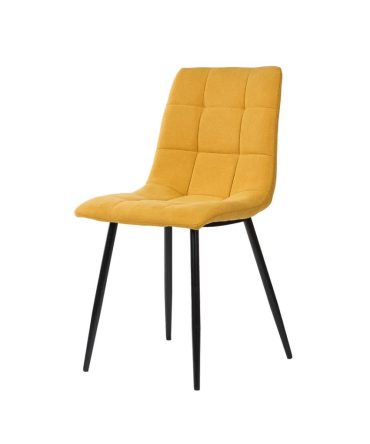 Silla Tapizada con Respaldo y Patas Metálicas Negras - Diferentes Colores