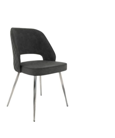 Silla Tapizada con Patas Metálicas Cromadas - 3 Colores Diferentes