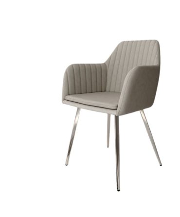 Silla Tapizada con Patas Metálicas Cromadas - 3 Colores Diferentes