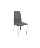Silla Tapizada con Patas Metálicas Negras - Variedad de Colores