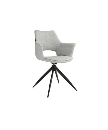 Silla Giratoria 360º con Respaldo y Asiento Tapizado - Patas Metálicas Negras