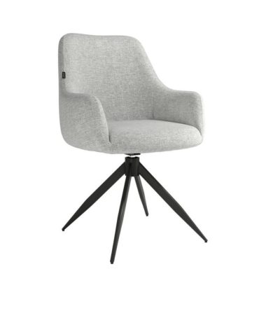 Silla Giratoria 180º con Respaldo y Asiento Tapizado - Patas Metálicas Negras