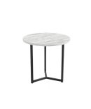 Mesa Auxiliar Redonda 49x50 cm con Estructura Metálica – 6 Colores, Acabado Melamina