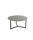 Mesa de centro con estructura metálica en marfil o negra y sobre porcelánico de 12 mm en acabado piedra